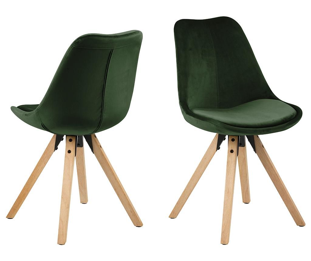 Set 2 scaune Dima Soft Forest Green - actona, Verde de la actona